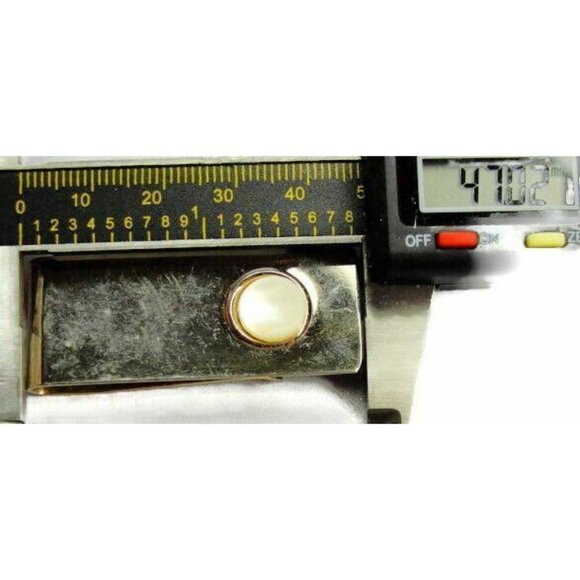 Money Clip Classic Mother Of Pearl Gold T Wallet Cash ID Credit Card Holder Vtg - Picture 7 of 11